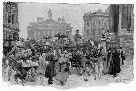 Outside the Royal Exchange (litho)