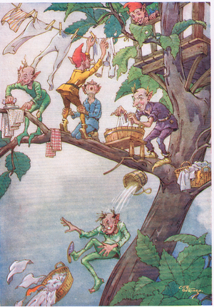 Up among the tree tops, illustration from My Magazine (Arthur Mee), c.1920-30 (colour litho)