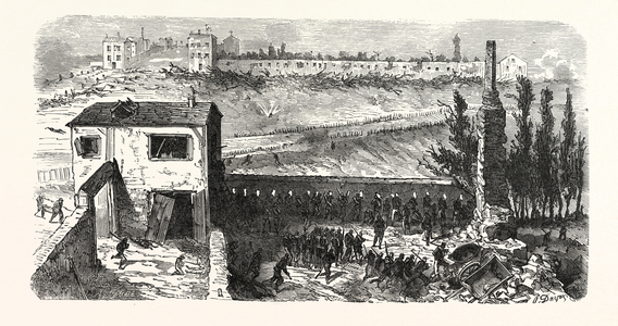 Franco-Prussian War: View of the Soap Factory in Le Bourget During Their Occupation 11-3 Clock in the Afternoon on October 29, 1870 by the Franctireurs of the Press and Friends of France