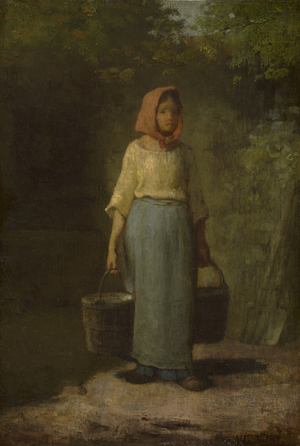 Peasant Girl Returning from the Well, c.1860 (oil on panel)