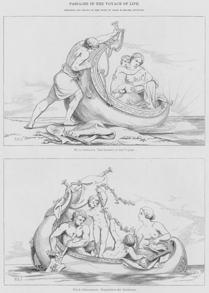 Passage in the Voyage of Life, designed and drawn on the wood by Felix M Miller, Sculptor (engraving)