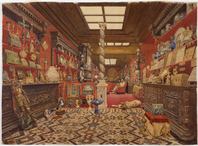 A Room in Alexander Basilewsky's Residence in Paris, 1870 (w/c on paper)