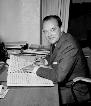 Oslo 19601020 Conductor Øivind Bergh, portrait of the desk. NTB archive Jan Nordby / NTB …, 1960 (photo)