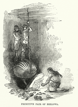 Primitive pair of beelows (engraving)