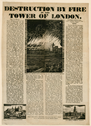 Tower of London Fire, 1841 (engraving)
