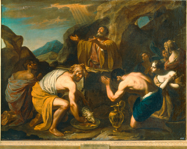 Noah praising God after the Flood …