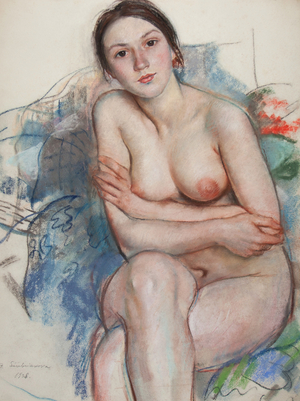 Portrait of Ekaterina Serebriakova, the Daughter of the Artist, 1928 (pastel on laid paper)