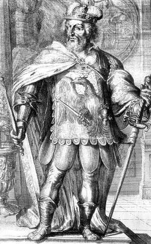 Henry IV (1050-1106) german emperor in 1084-1106, engraving