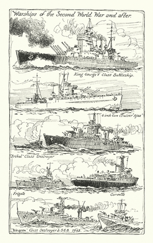 Warships of the Second World War and after (litho)