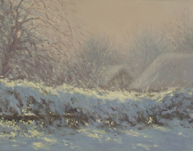 Winter Hedgerow (oil on canvas)