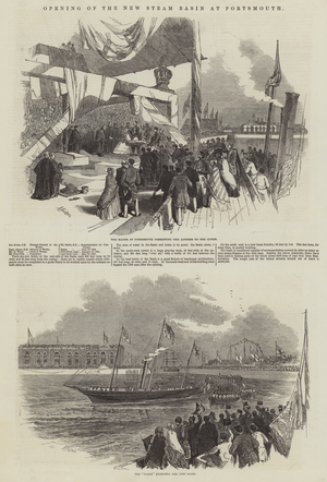 Opening of the New Steam Basin at Portsmouth (engraving)