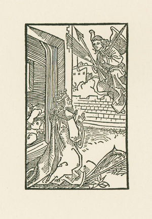 David praying. Illustration to Diurnale s m chorum ecclesie Basilien. Printed by Johann Bergmann, Basel, 1499 (woodcut)