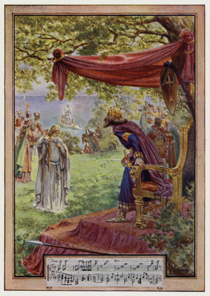 The Coming of the Unknown Knight (colour litho)