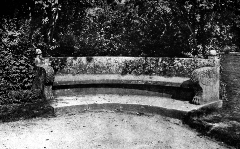 The bench of Napoleon 1, Compiegne castle, c.1900-20 (b/w photo)