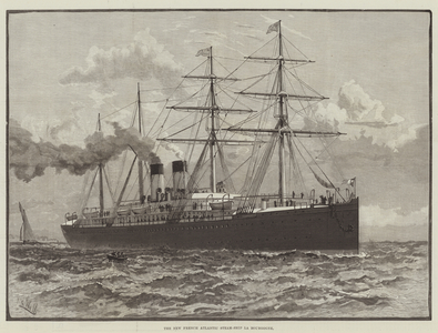 The New French Atlantic Steam-Ship La Bourgogne (engraving)