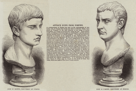 Antique Busts from Pompeii (engraving)