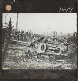 A knocked out gun, 1917 (lantern slide)