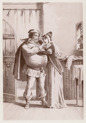Falstaff and Mistress Ford, The Merry Wives Of Windsor (engraving)