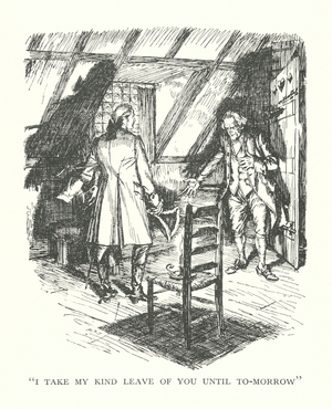 Illustration for R L Stevenson's Prince Otto (litho)