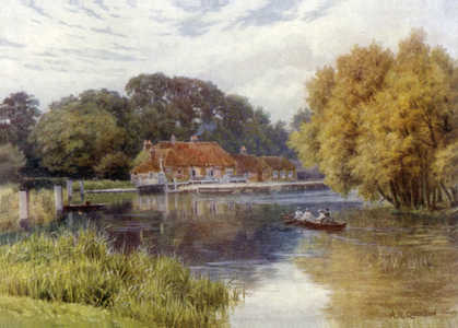 The Swan Inn, Pangbourne (colour litho)