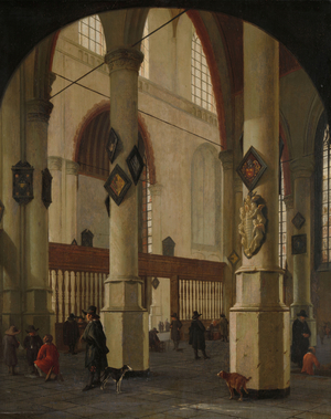 View of the Oude Kerk in Delft, 1654 (oil on panel)