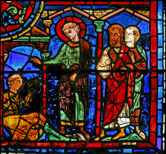 The St Martin window: the saint revives a person from death (w20) (stained glass)