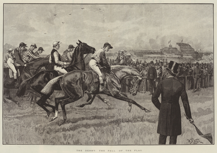 The Derby, the Fall of the Flag (engraving)