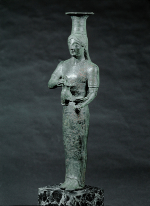 A Priestess. Bronze statuette from Gouziri near Skutari, Albania …