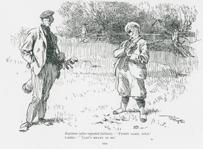 Golf cartoon by Frank Reynolds (litho)