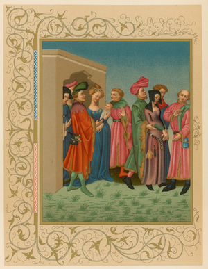 A Young Mother's Retinue (chromolitho)