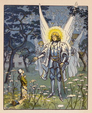 Saint Michel Et Jeanne A Domremy (colour litho)