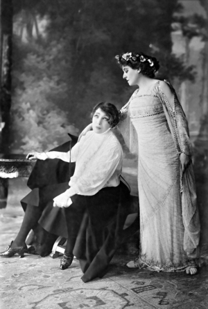 Sarah Bernhardt in 'La nuit de Mai', 1909 (b/w photo)