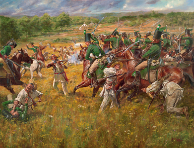 American Revolution, Chief Nimham's Last Stand, 2019 (oil on canvas)