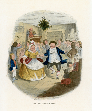 Illustration for A Christmas Carol (colour litho)