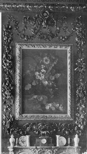 Carvings in the Library (b/w photo)