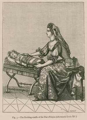 The Rocking-Cradle of the Duc d'Anjou (afterwards Louis XV) (engraving)