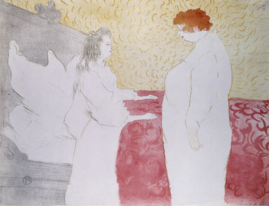 Woman in Bed, Profile - the Little Lever, from Elles; 1896 (lithograph)