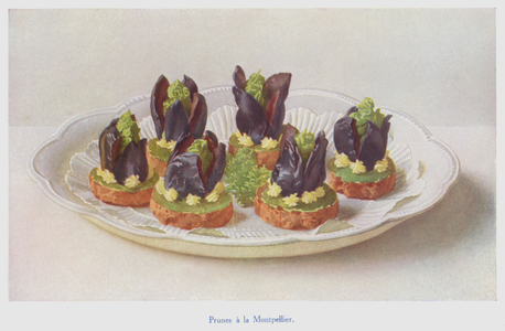 Prunes a la Montpellier (colour litho)