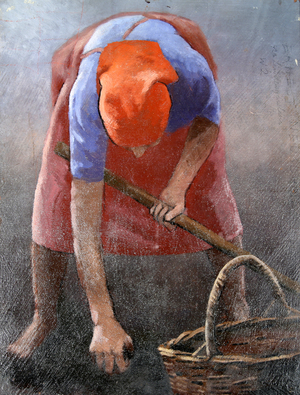 Untitled (Cockle Picker) (oil on board)