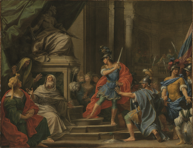 Alexander cutting the Gordian Knot (oil on canvas)