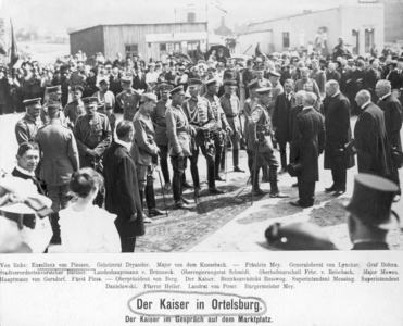 Emperor Wilhelm II in Ortelsburg, 1917 (b/w photo)