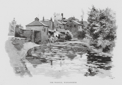 The Wandle, Wandsworth (litho)