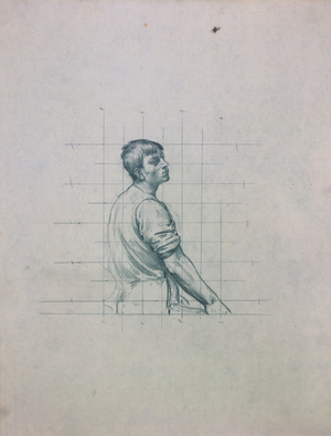 Figure of a Man-Drapery Study, 1902-1905 (graphite on paper)