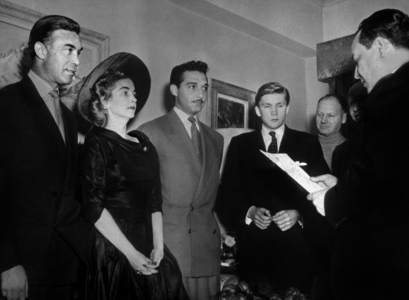 Porfirio Rubirosa and Barbara Hutton during their Wedding at the Dominican Republic consulate in New York January 6, 1954
