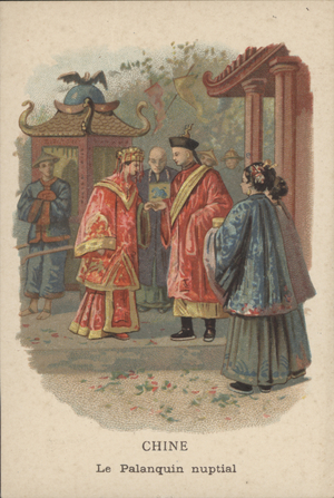 Bridal litter, China (chromolitho)
