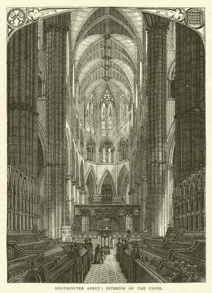 Westminster Abbey, interior of the choir (engraving)