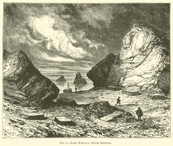 Lake Titicaca, South America (engraving)