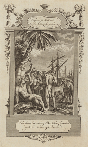 Christopher Columbus with the Natives (engraving)