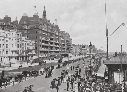 King's Road, Brighton, with the Hotel Metropole (b/w photo)