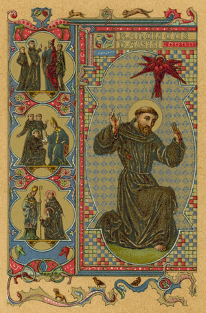 S Franciscus D'Assisi (colour litho)